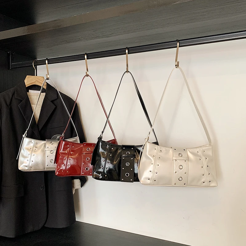 2025 مصمم الأزياء نمط جديد الصلبة بو ساحة حقائب كتف عالية الجودة شخصية شعبية الإبط حقائب للنساء الساخن العصرية