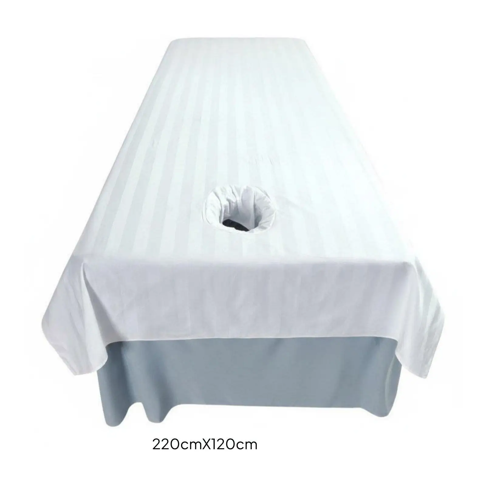 Soft Cotton Bed Sheet Breathable Striped Massage Couch Cover Full Body Massage Equipment for Beauty Salon Spa