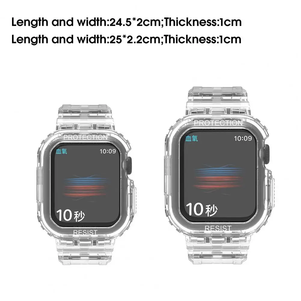 38/40/41mm 42/44/45mm Watch Band para Apple Watch 8 TPU One-piece Transparente Smart Watch Band Substituição Watch Acessórios
