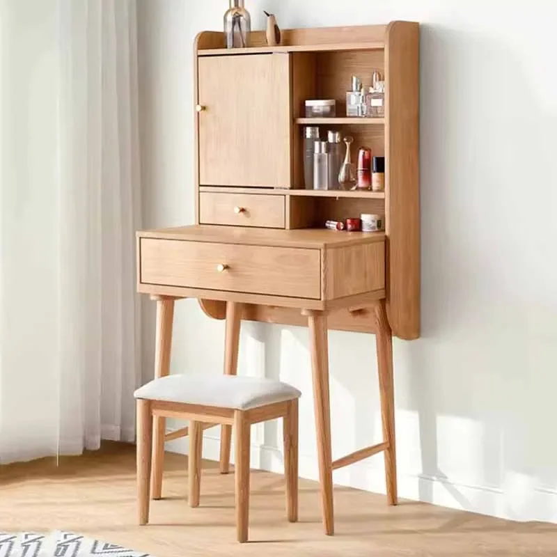 

Stool Luxury Dresser Eithe Drawers Girl Brown Makeup Storage Dressing Table Mirror Bedroom Wooden Comoda Pra Quarto Furniture