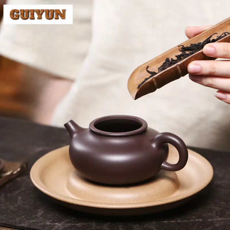 175ml Retro Yixing Purple Clay Teapots Handmade Rong Tian Pot Raw Ore Purple Mud Tea Maker Kettle Chinese Zisha Tea Set Craft