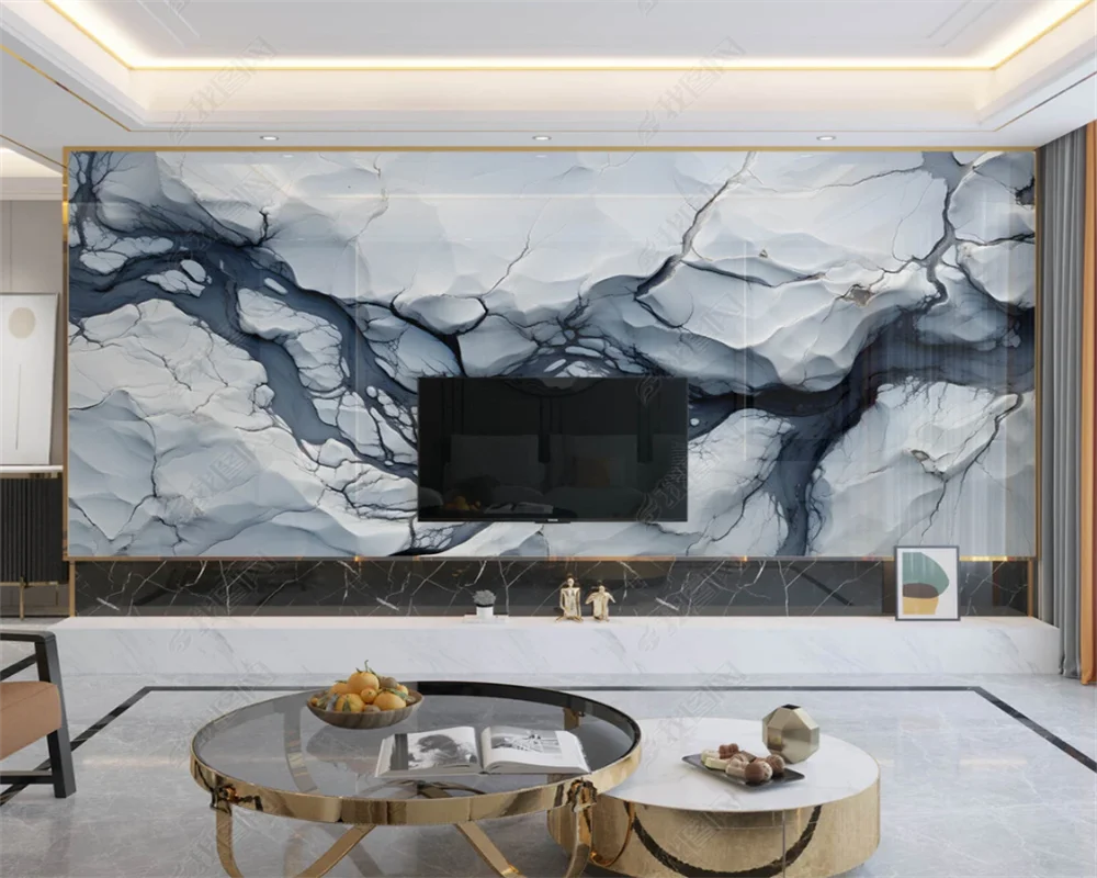 

beibehang wall paper Customized latest modern minimalist marble TV bedroom, living room background, various materials wallpaper