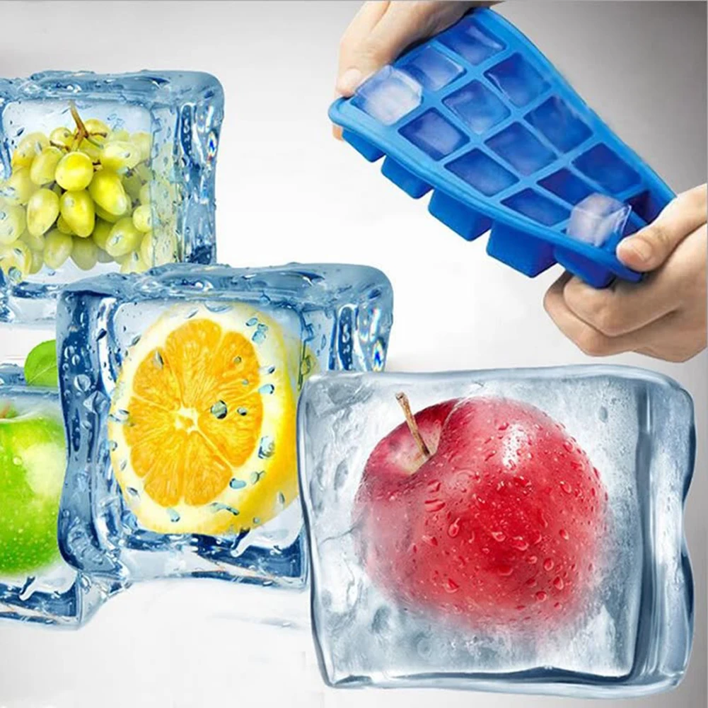 Non-toxic Durable Bar Pub Wine Ice Blocks Maker 6/15 Grid Silicone Ice Cube Mold Big Square Ice Cube Tray Mold Ice Cube Maker