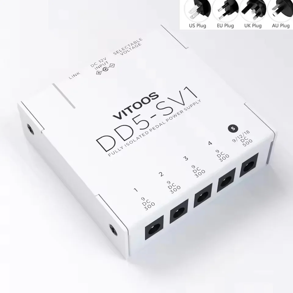 VITOOS DD5-SV1 efecto pedal fuente de alimentación filtro totalmente aislado ondulación reducción de ruido efector Digital de alta potencia