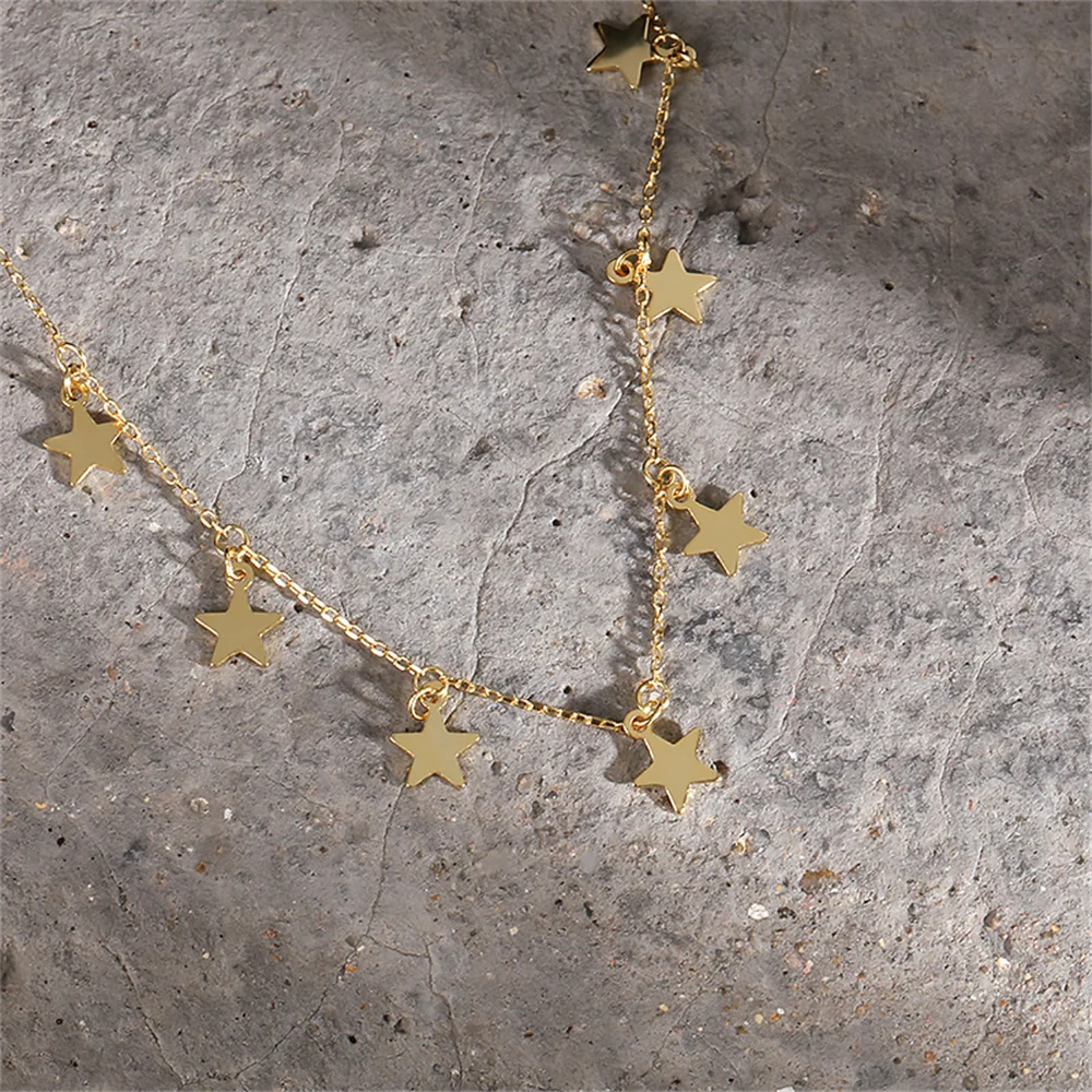 

Роскошное ожерелье со звездой 925, новинка для женщин, уникальные стильные серебряные украшения с золотым воротником