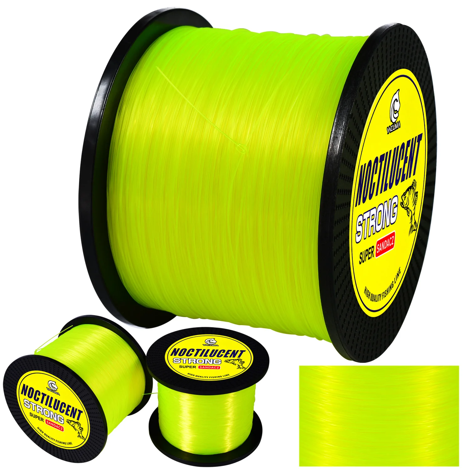 YACUMA 1000M-1093YDS Fluoreszierend Gelbe Monofilament Angelschnur Nachtleuchtende Starke Nylon-Vorfachschnur Karpfenangel-Ausrüstung – Detail 5