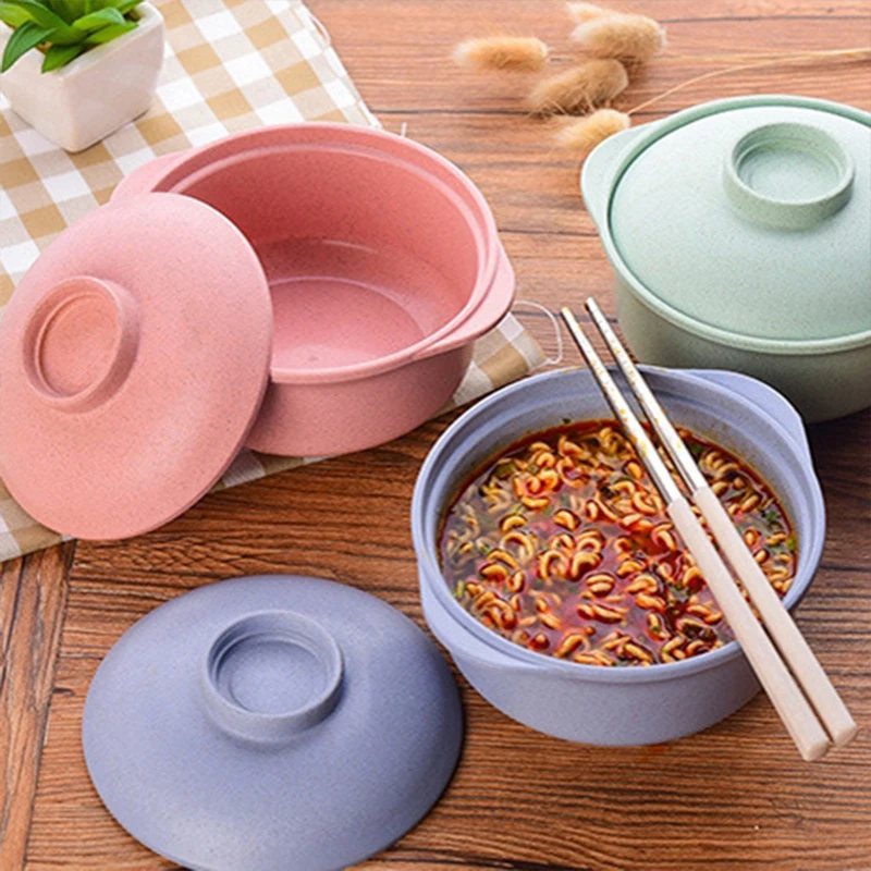 Instant Noodle Bowls With Lids Soup Hot Rice Bowls Students Food Container Healthy Tableware Bowl Tableware