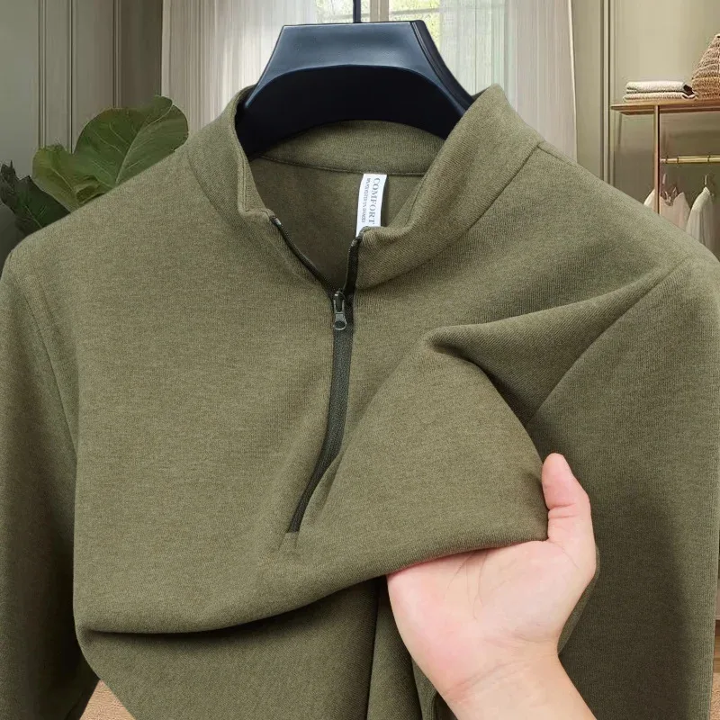 

Новая коллекция осень-зима от люксового бренда: комфортный повседневный мужской пуловер с длинным рукавом, двусторонний вельвет, теплый, на молнии.