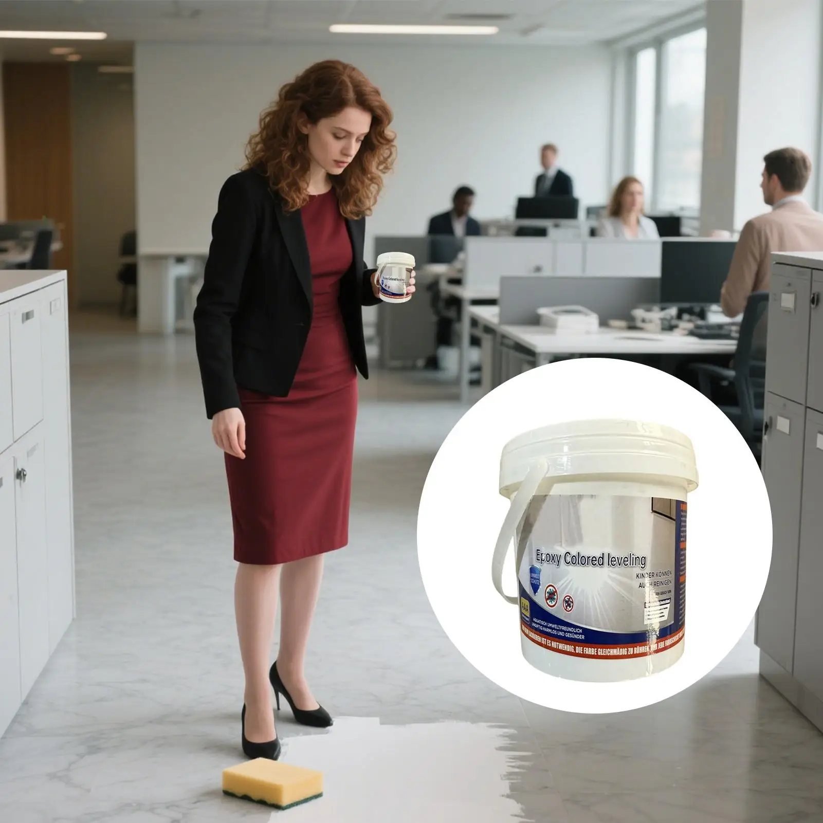 Revestimiento de suelo epoxi con efecto mármol de alto brillo, pintura Louis para suelo, garaje, pintura impermeable, herramienta para suelo de pintura epoxi de bosque