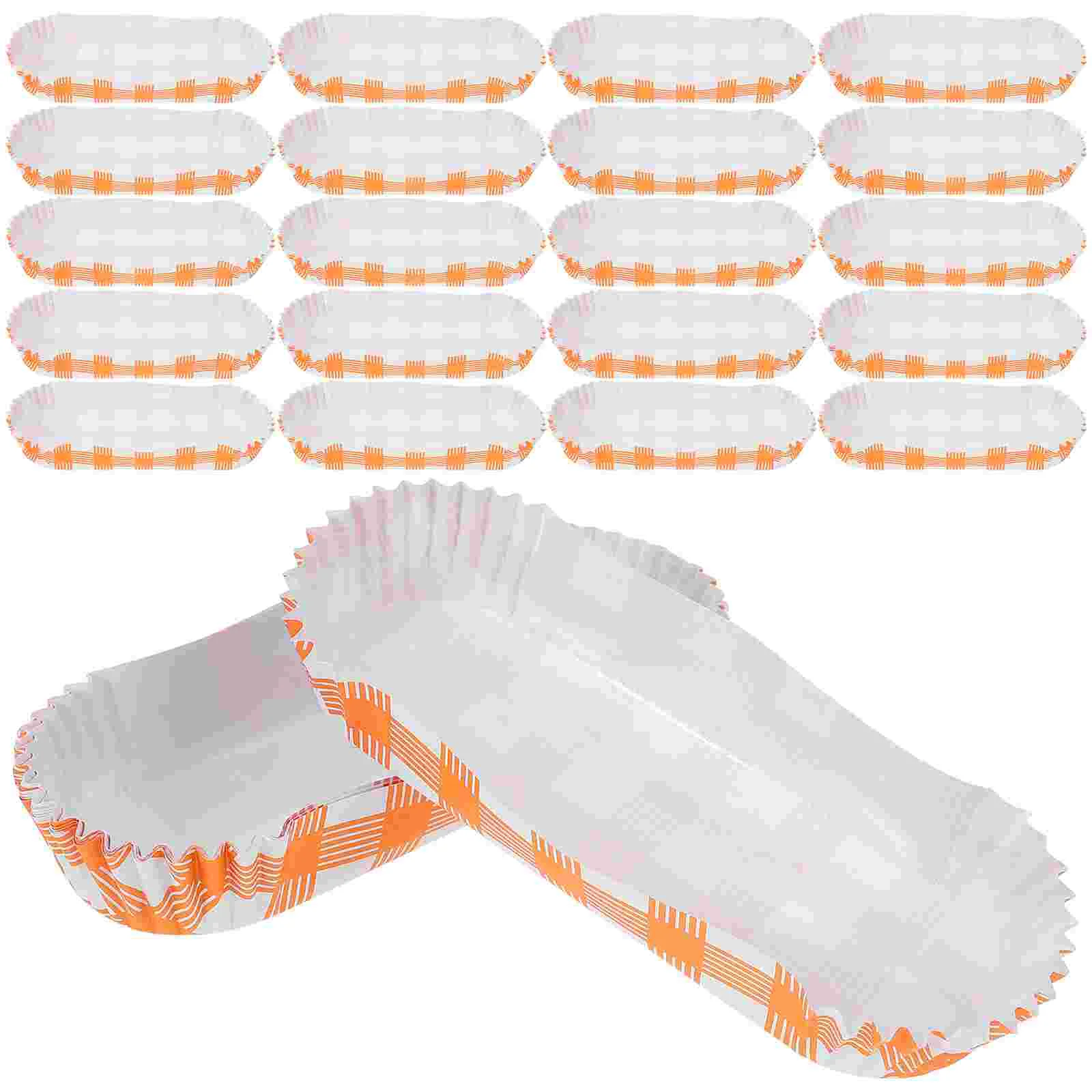 100 Pcs Paper Hot Dog Tray Snack Fried Food Container Snacks Holder Hotdog Holders Sausage Picnic Plate Wrappers