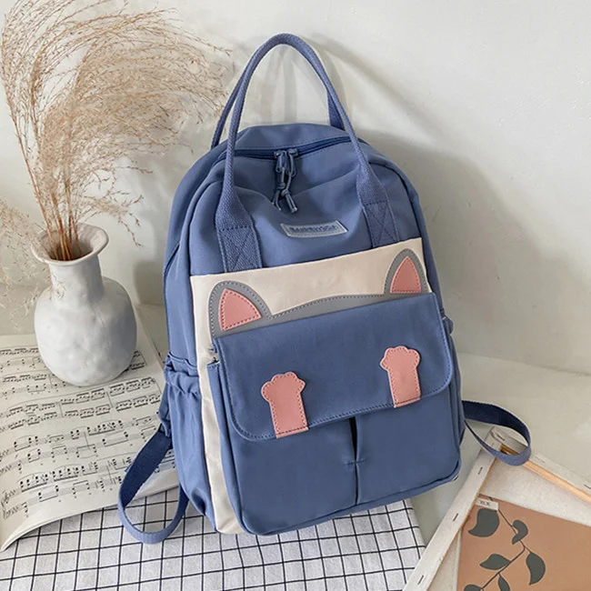 

Cute cat look women Backpack Large Capacity Nylon School Bags For Teenagers Girls backpacks female laptop bag Daypack bagpack