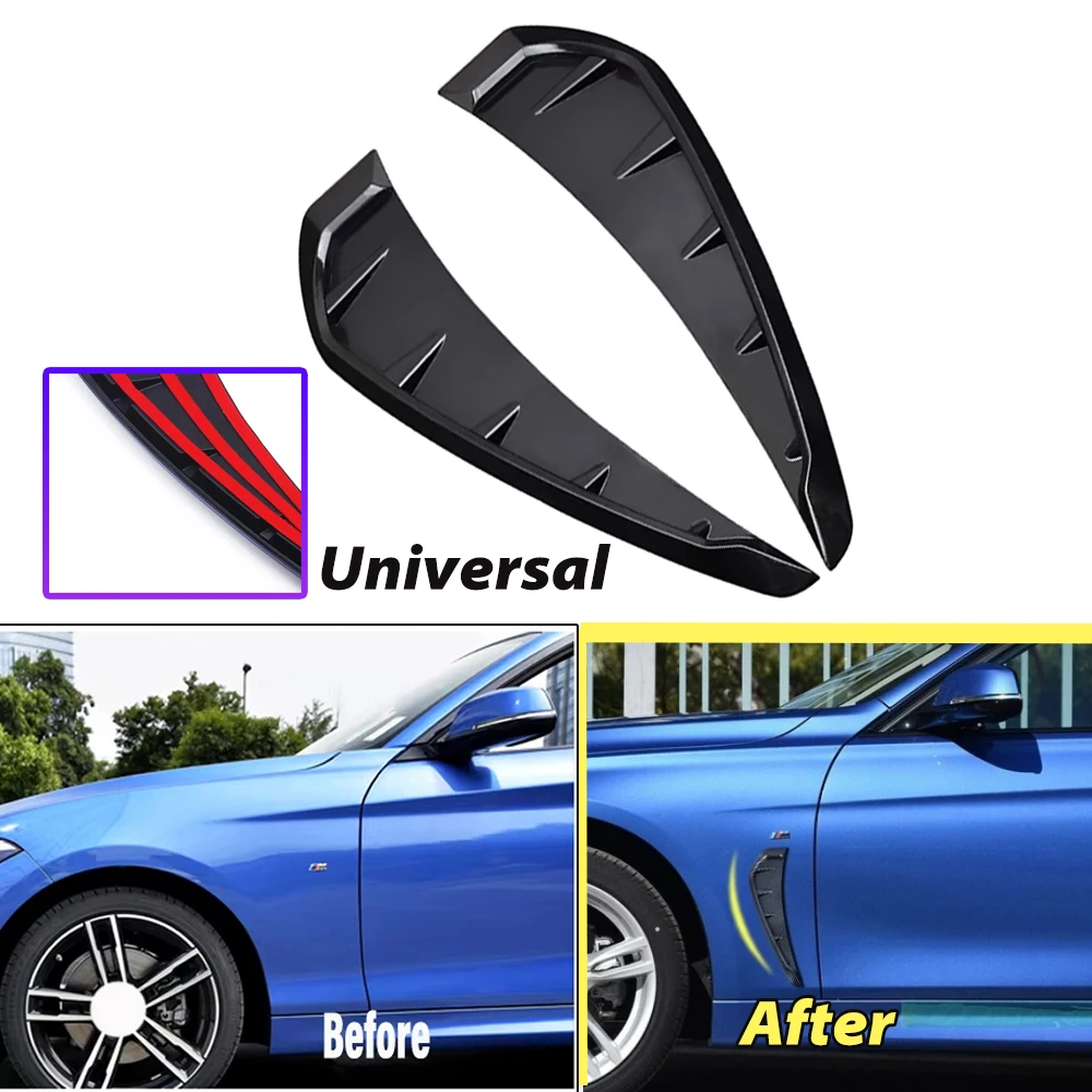 

Universal Car Fender Vent Air Wing Cover Trim Side Door Decoration Carbon Fiber ABS Car Body Sticker