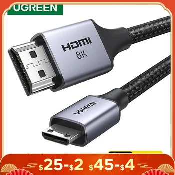 UGREEN מיני HDMI-תואם כדי HD כבל 8K/60Hz עבור פטל Pi אפס גרפיקה וידאו כרטיס מצלמה למצלמות 8K מיני HD 2.1 כבל