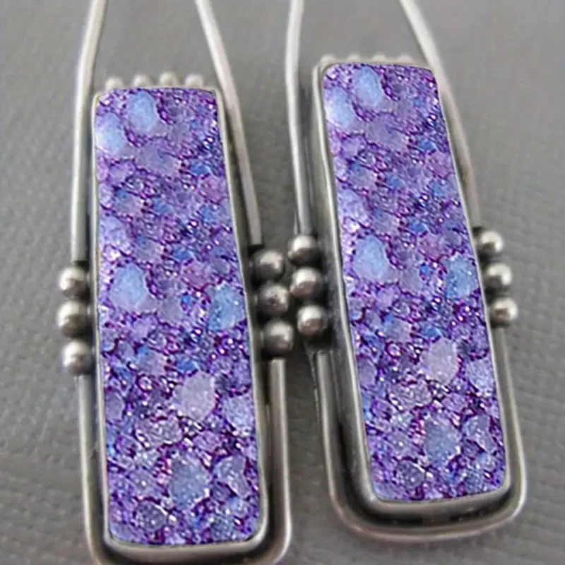 2PCS Retro Bohemian Earrings Imitation Turquoise Men\'s and Women\'s Vintage Jewelry Birthday Party Anniversary Gift Christmas