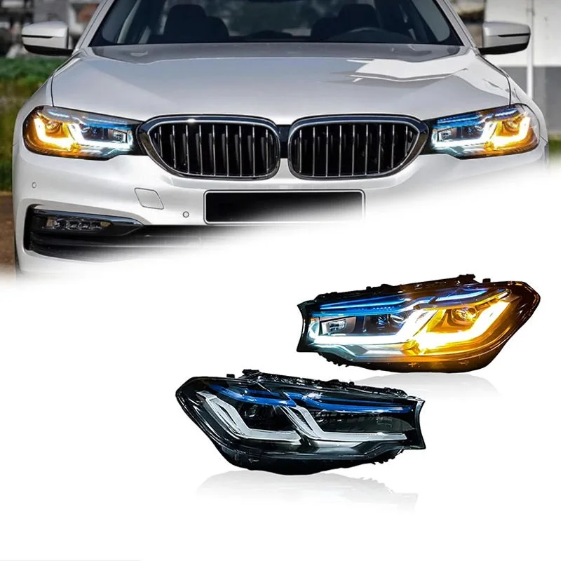 

Автомобильные фары для BMW 5 серии G30 G38, 2018-2020, светодиодные проекционные фары, дневные ходовые огни, автомобильные аксессуары