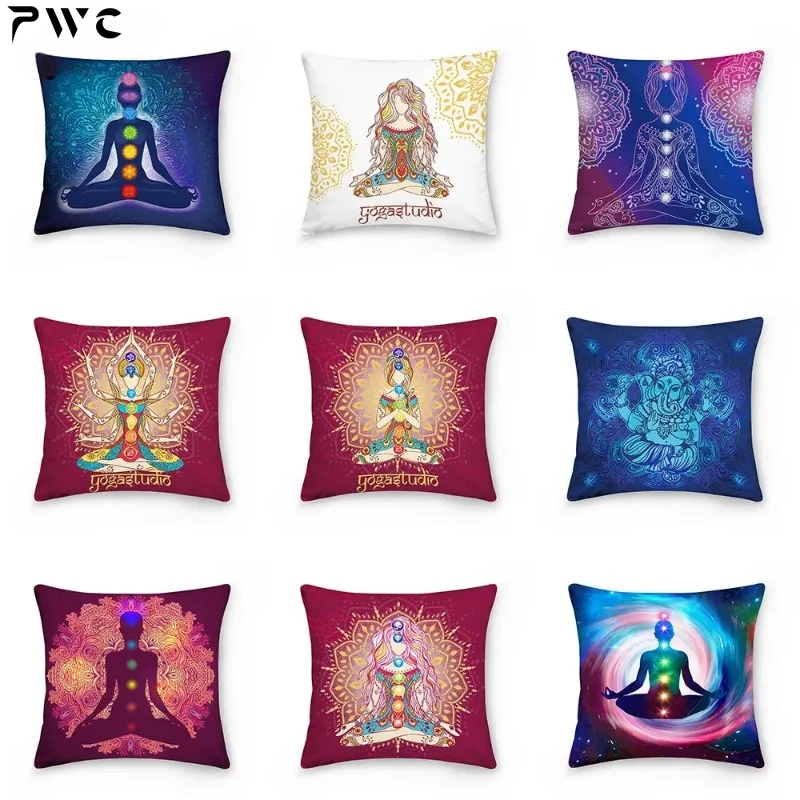 

Mandala Meditation Chakra Cushion Cover Polyester Throw Pillows Sofa Home Decor Decorative Decoration Pillowcase