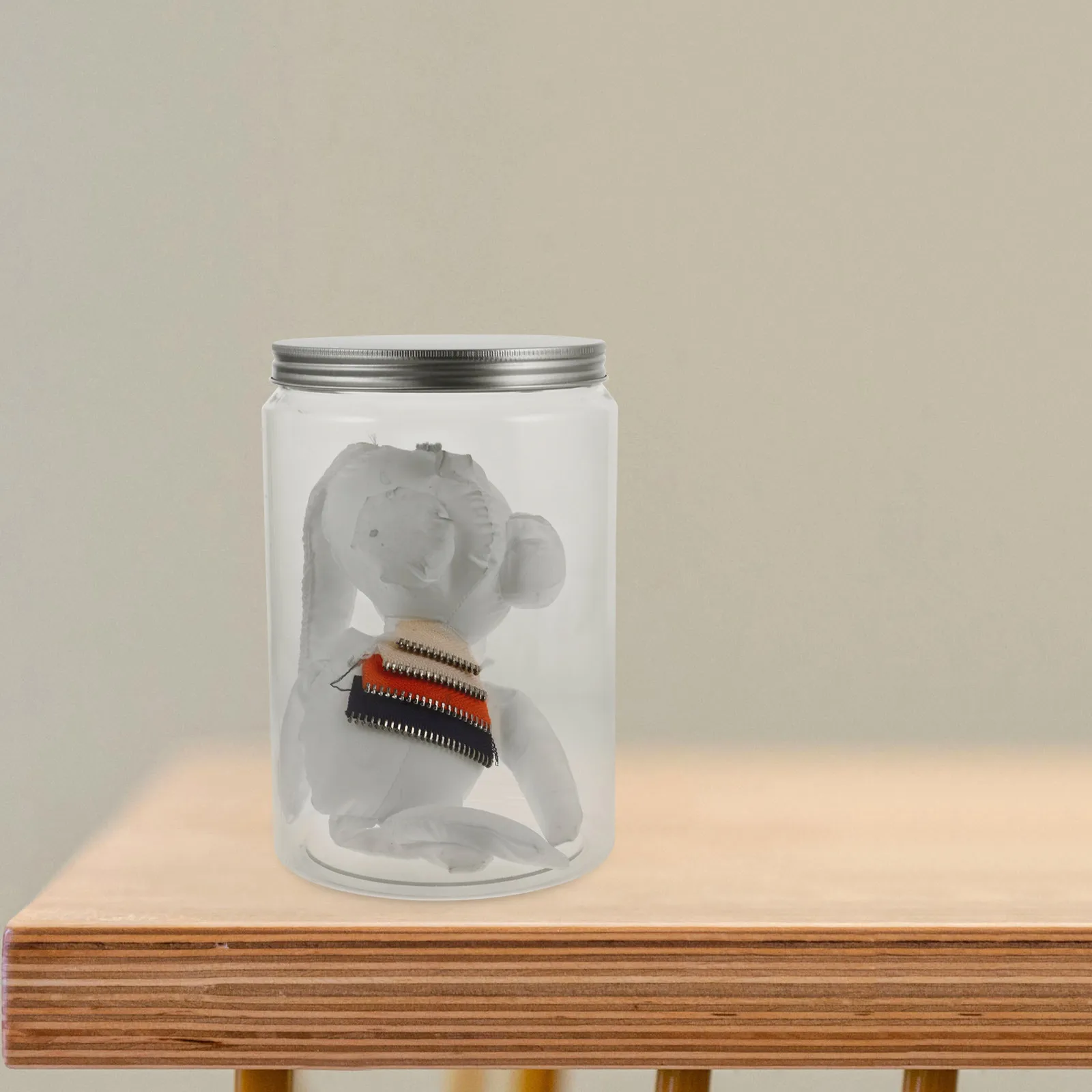 Transparent Large Capacity Storage Jar Dustproof Organizer 20Cm Display Box for Bathroom Storage Container