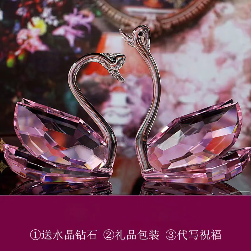 

Crystal Swan Creative Living Room Ornament TV Cabinet Wine Cabinet Window Home Decoration Girl