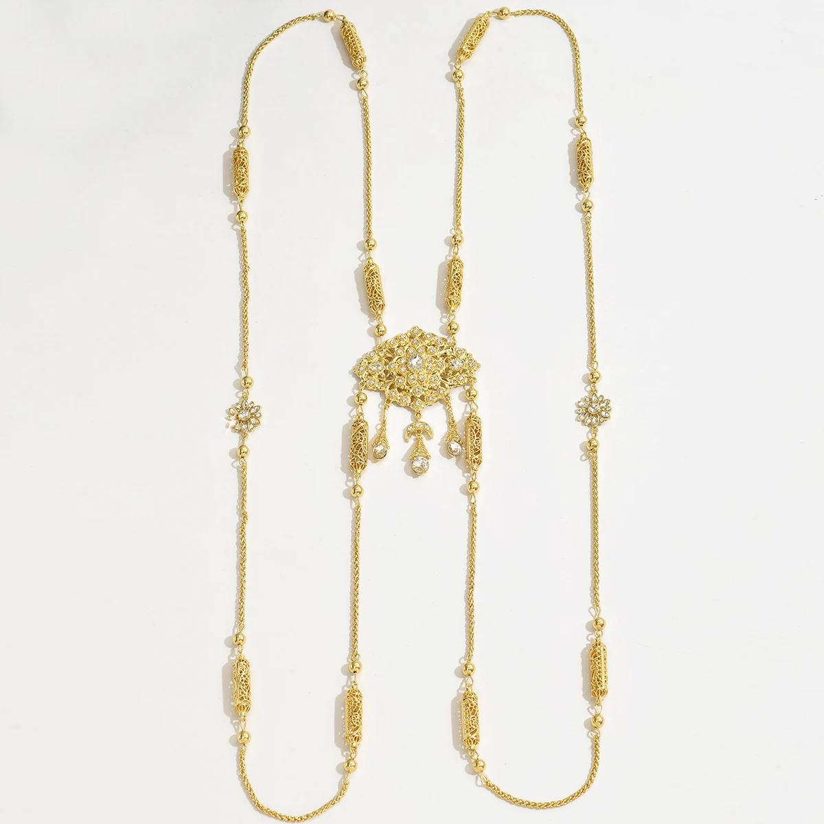 Fashion Classic Morocco Jewelry Bride Shoulder Chain For Women Gold Color Arabic Caftan Abaya Chest Decoration Braces Body Chain image 5