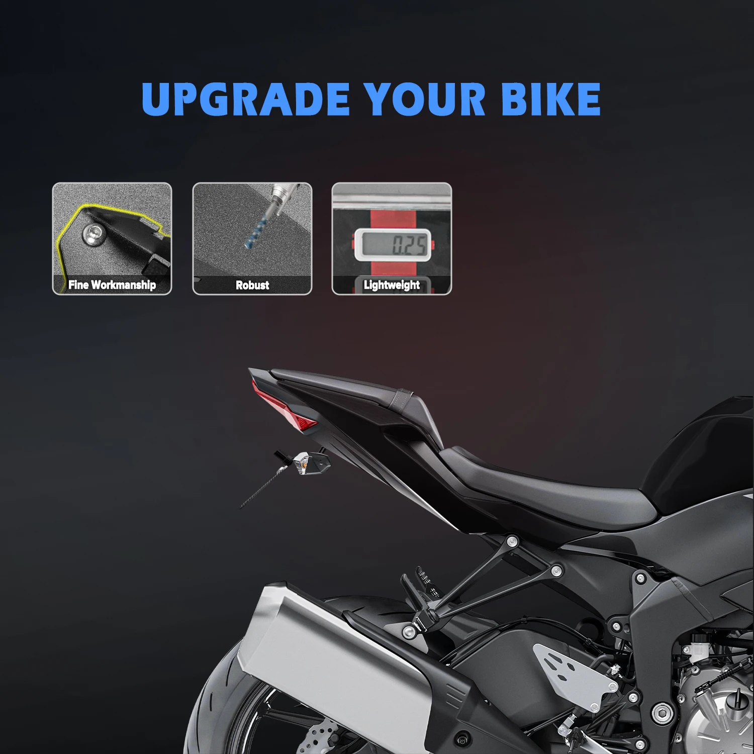 For Kawasaki ZX-6R ZX6R ZX 6R 2019-2023 License Plate Holder Motorcycle Rear Tail Tidy Fender Eliminator Kit Accessories