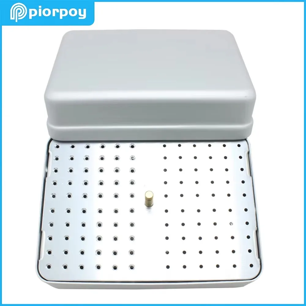 PIORPOY-caja de soporte para limas Endo para desinfección Dental, caja de agujas de alta velocidad con 120 agujeros, fresas de diamante, caja esterilizadora de Autoclave