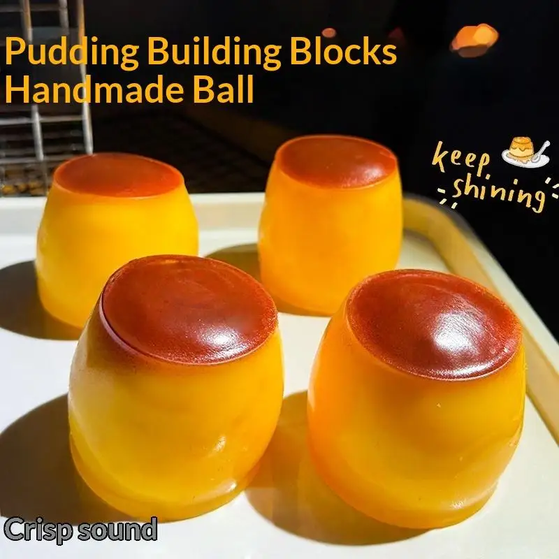 Hot Simulation Caramel Pudding Squeeze Toy With Crispy Crunch Sound Stress Relief Toys For Kids Adults Stress Relief Daily Play