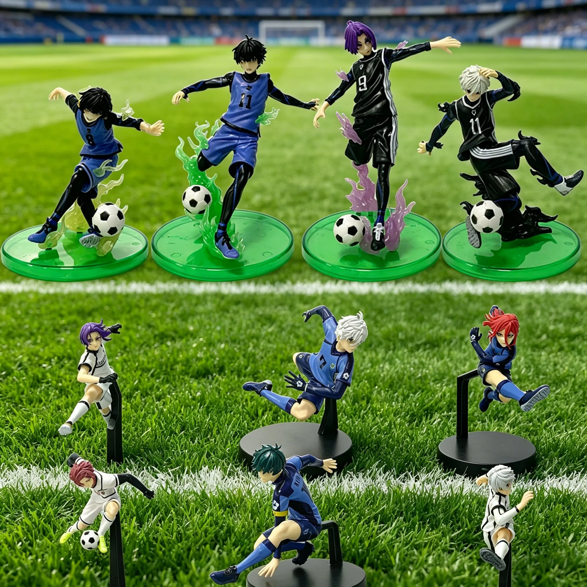 Anime-Figur Blue Lock Fußballuniform Nagi Seishirou Itoshi Rin Actionfigur PVC Sammlermodell Puppe Spielzeug Geschenk für Fans