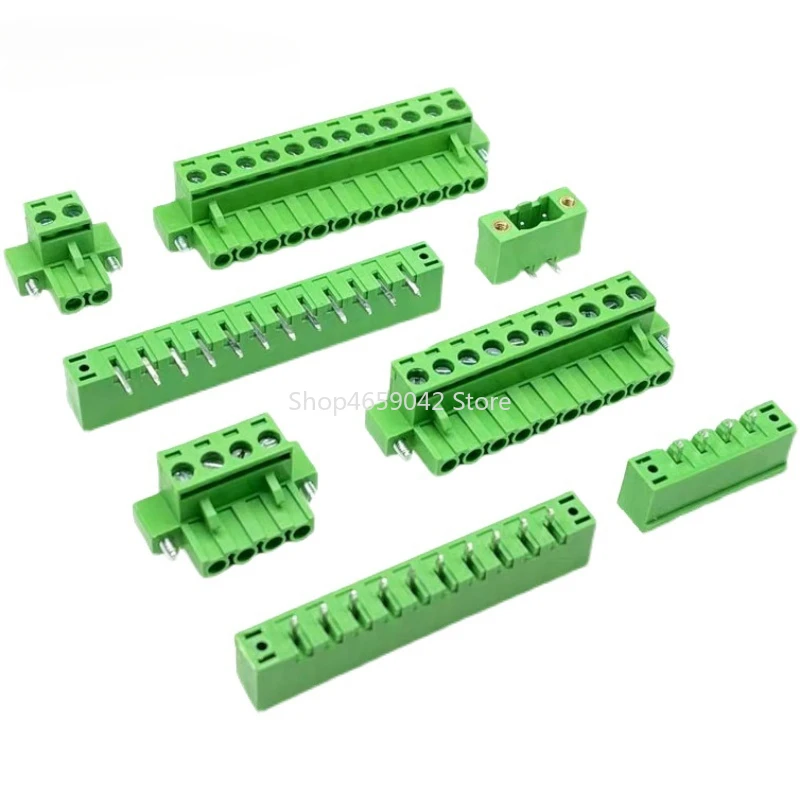 2sets 5.08mm 2 3 4 5 6 7 8 Pin Screw Terminal Block PCB Male Pin Header Right Angle Plus Female Socket Wire