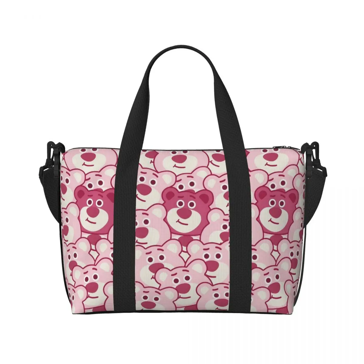 مخصص لوسو البقالة حمل حقيبة تسوق المرأة سعة كبيرة لطيف الدب رياضة حقائب السفر الشاطئ #2