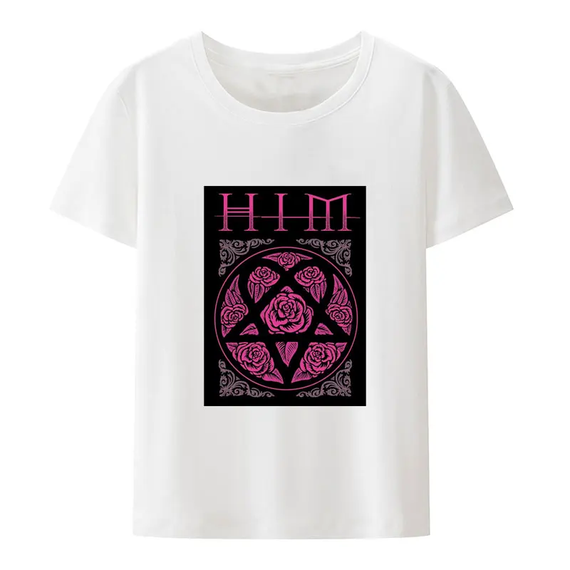 Him Ville Valo Music Heartgram Modal T-Shirt Summer Men\'s Clothing Comfortable Creative Camisetas Women Breathable Loose Tops