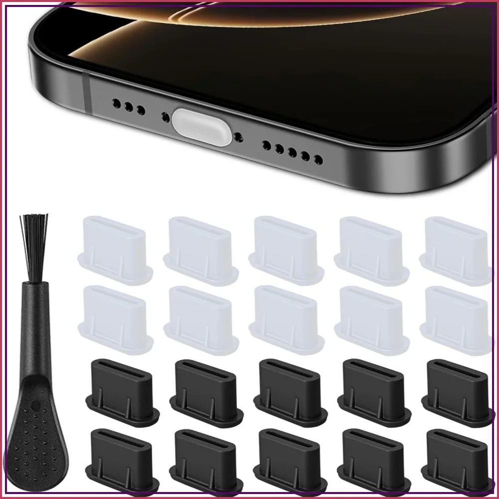 20 Pack USB C Dust Plug, Silicone Port Cover for iPhone 17,15,16, Samsung Galaxy S25-S20, All USB C Devices