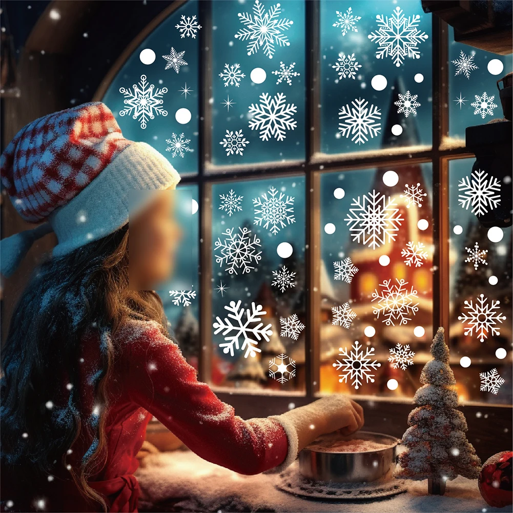 Festive Window Decor Christmas Decoration Easy Application Holiday Season Decor Winter Aesthetic Cost Effective Holiday Decor