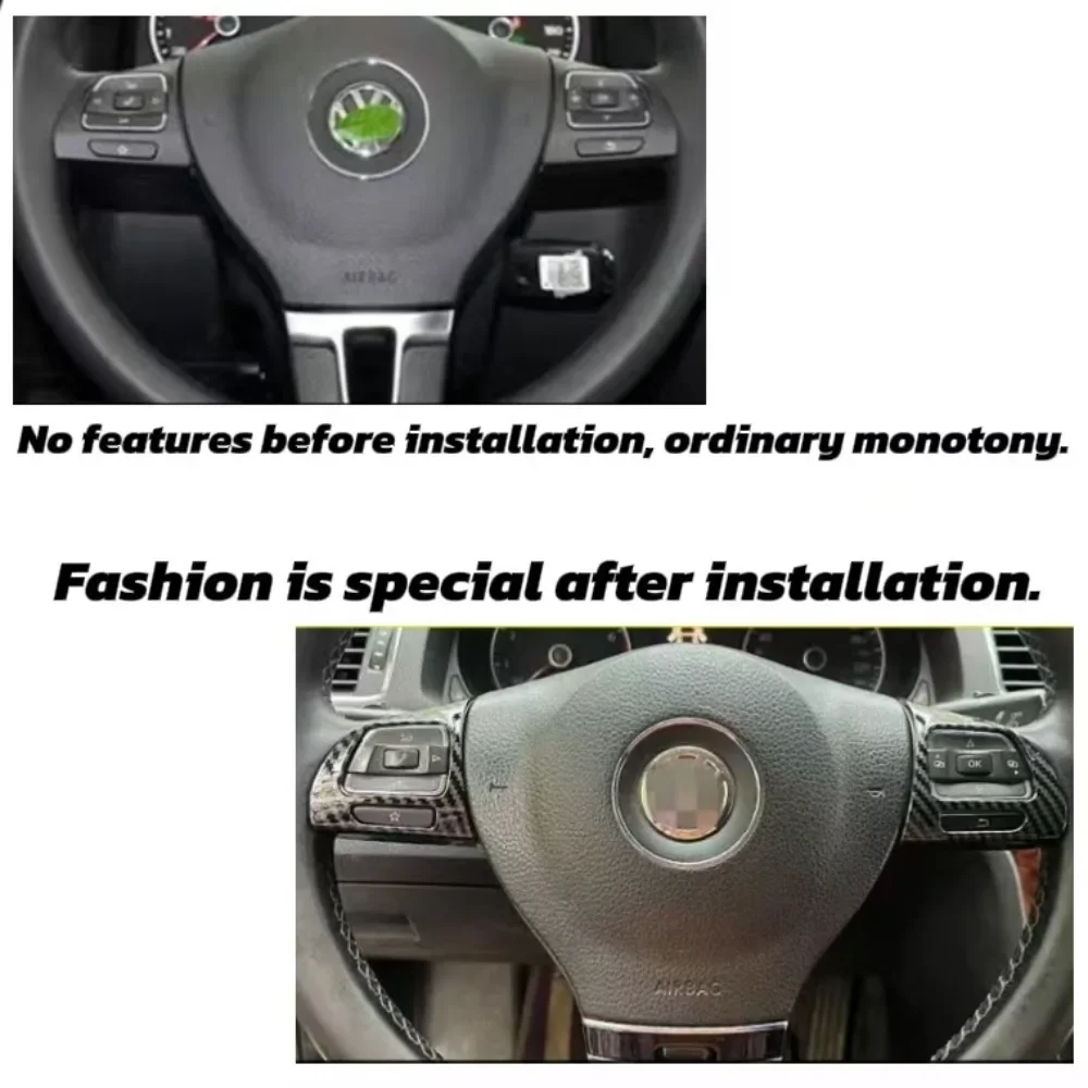 Enhanced Interior Mouldings Multi-Function Steering Wheel Trim Cover Decor Sticker for VW Tiguan Touran Golf 6 Passat Magotan CC