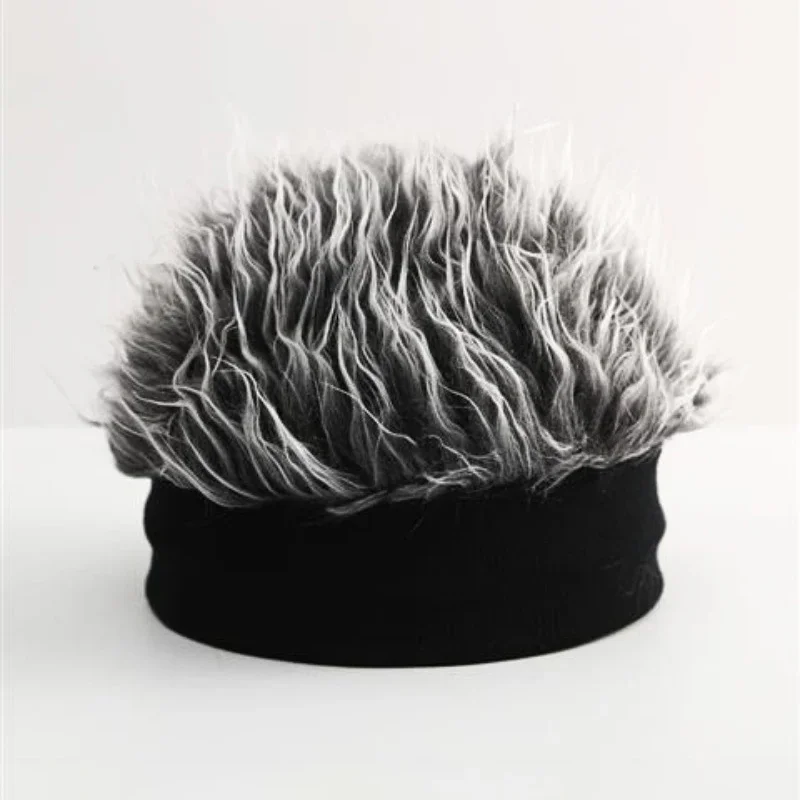 Cappello parrucca creativo Divertenti berretti per capelli corti per donna Uomo Novità Street Hip Hop Beanie Hat Spiked Capelli finti Divertenti berretti retrò