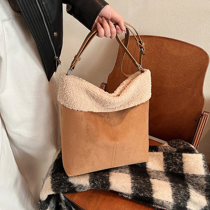 

Women Suede Crossbody Bag Adjustable Strap Shoulder Bag with Inner Pocket Handbag Satchel Purse for Work Travel