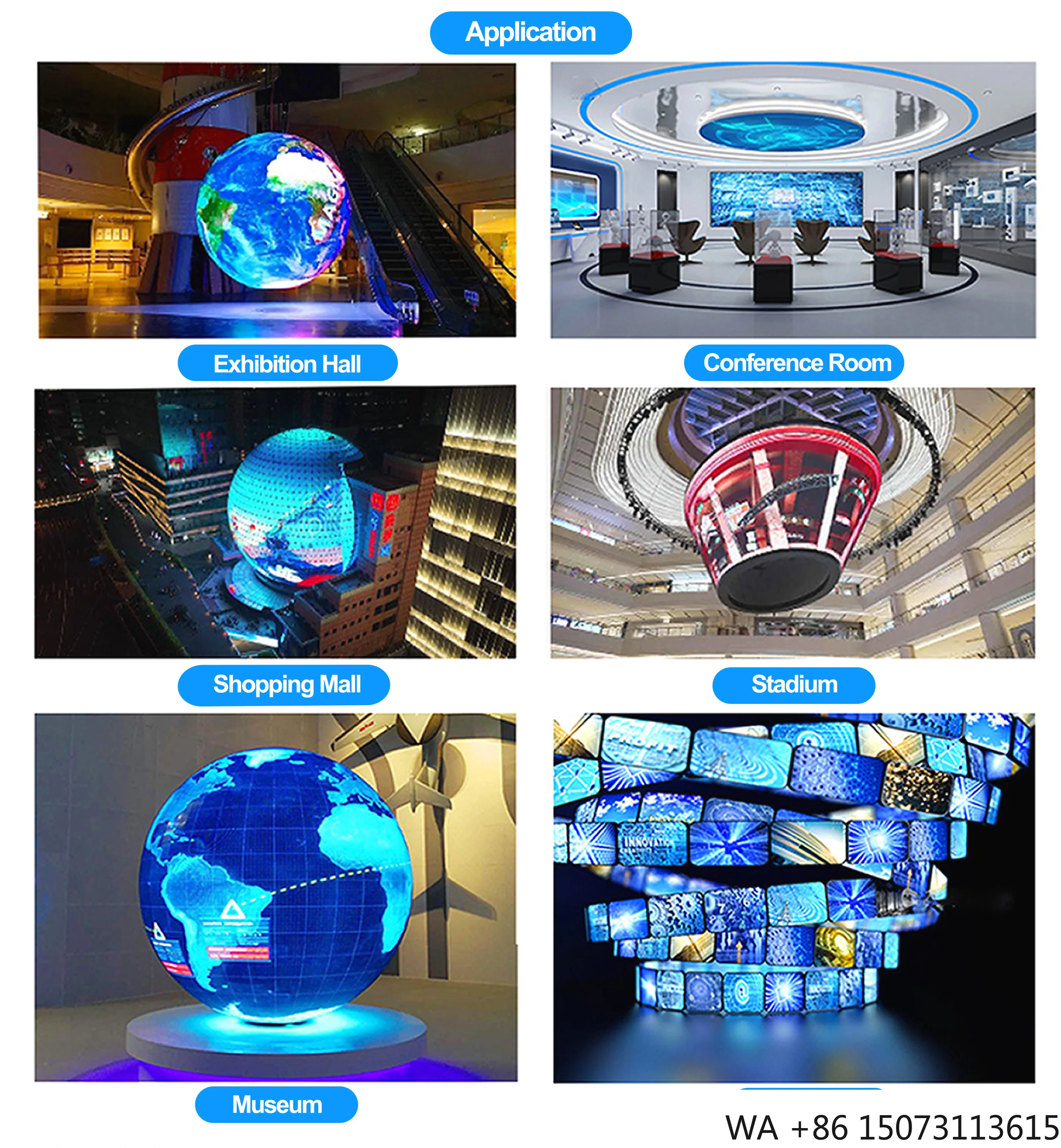 P1.8/P2 كرة LED كاملة الألوان - شاشة عرض تفاعلية مخصصة للدوران الذكي