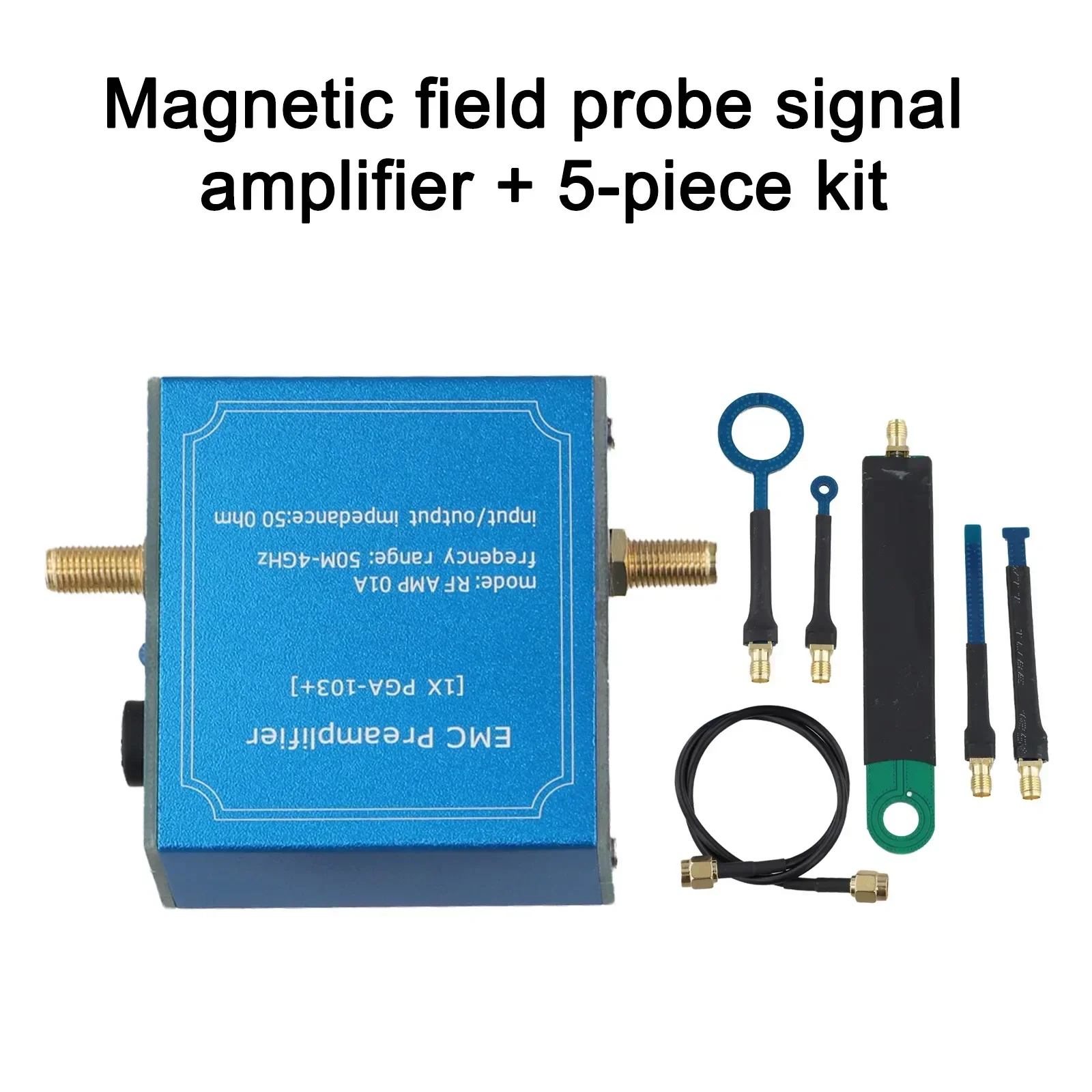 

1set For LNA PGA-103+ EMC For EMI Magnetic Field Probe Signal Preamplifier EMC Preamp 53*58*24mm 50M-4GHz DC9-15V For-SMA Female