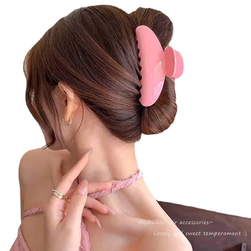 1 Stuk Grote Maat Roze Haarklauw Elegante Vrouwen Haarklauw Clips Koreaanse Haarspelden Hoofddeksels Mode Haaraccessoires Voor Meisje