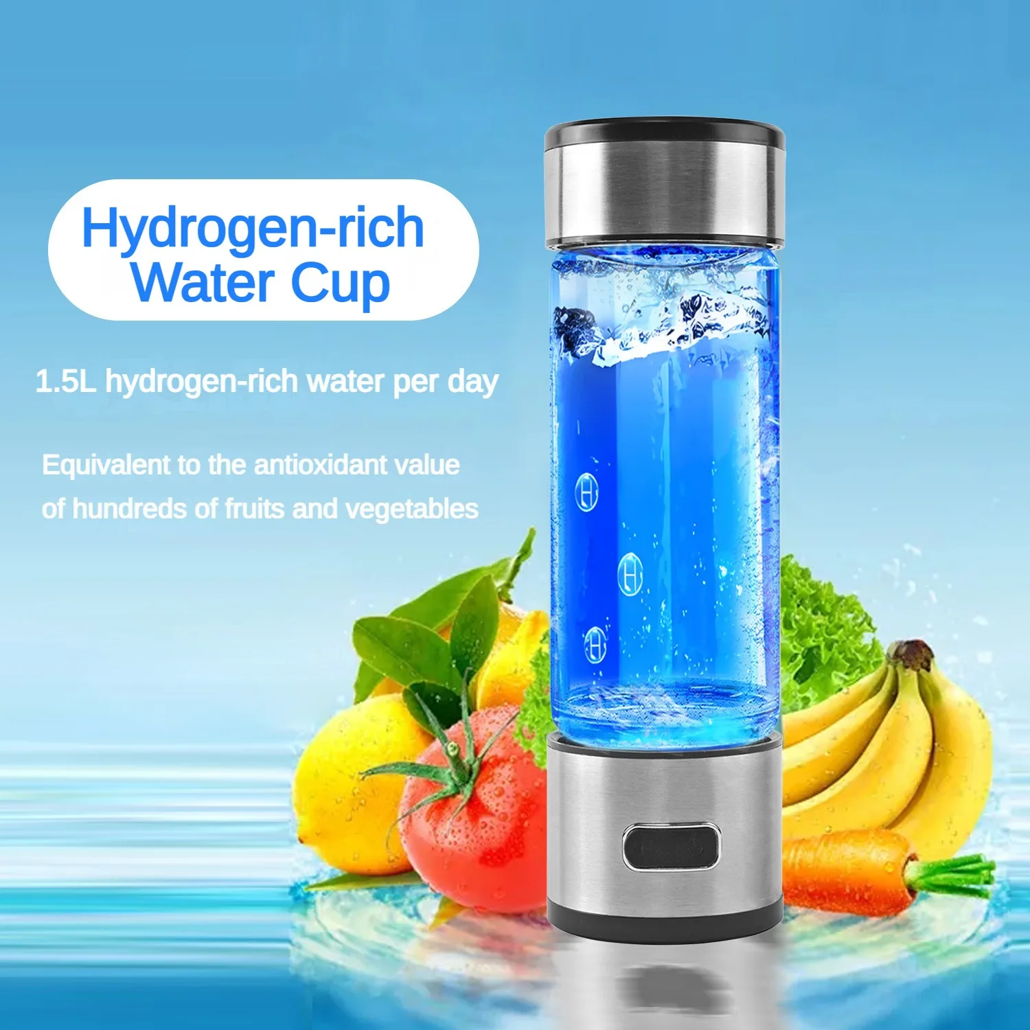 400ml Portable Hydrogen Water Bottle Quality Filter ion Hydrogen Water Antioxidant Lonizer Improve Water Quality in 3 Minutes