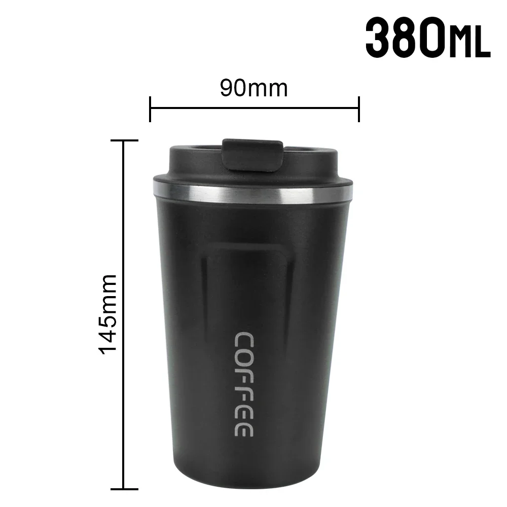 トラベルサーモカップ,ステンレス鋼,お茶用,コーヒーマグ,車用,漏れ防止,水とコーヒー,ダブルカップ,380 510ml