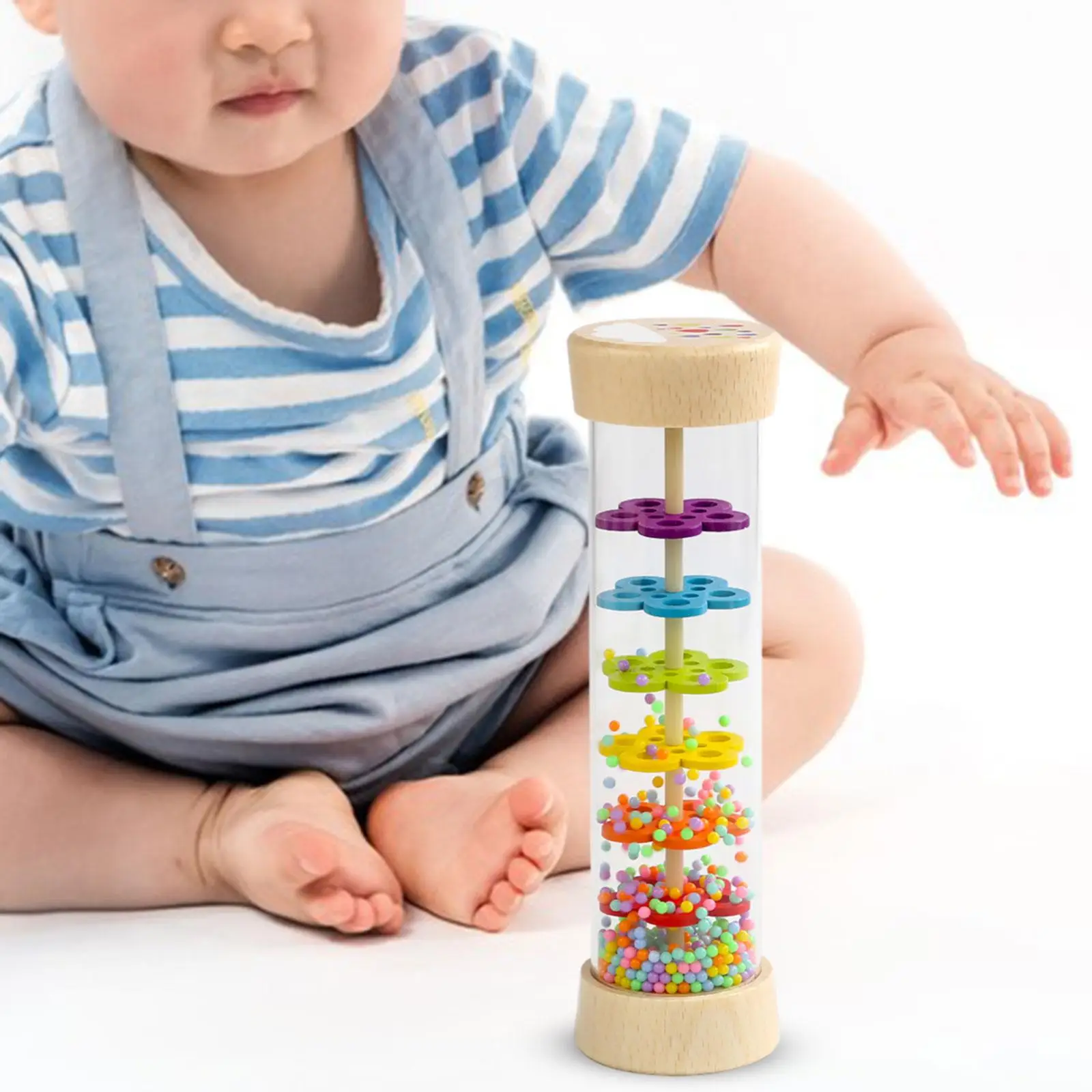 Buntes, perlenbesetztes Regenschüttler-Spielzeug, Regengeräusche-Spielzeug für Babys im Vorschulalter