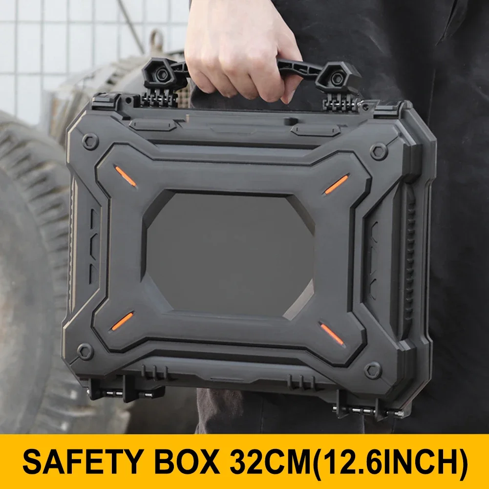 Tool Box Hard Carry Case Bag Waterproof Safety Carrying Case PU Portable Tools Suitcase Tactical Pistol Storage Bag & Foam Pads