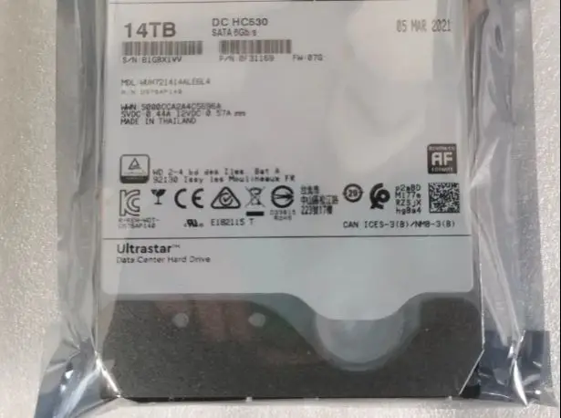 For 14T HC530 WUH721414ALE6L4 14TB 7.2K SATA3 512M helium hard disk