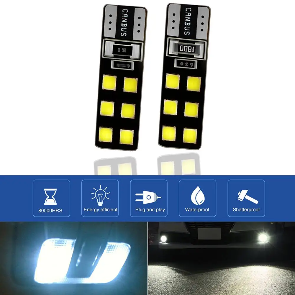 Car Width Lamp Light LED T10 5730 4014 12SMD LED Bulbs 6W 16W License Plate Lights Meter Reading Width Lamp Super Bright