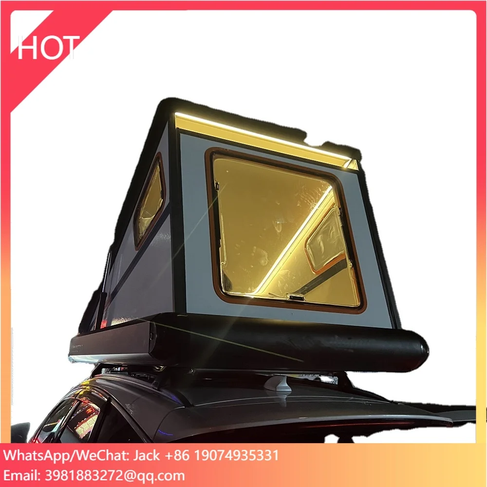 

New 2-Person Auto Folding Rooftop Tent Aluminum Roof Hard Shell Car Tent Outdoor Camping Top Shell Sale