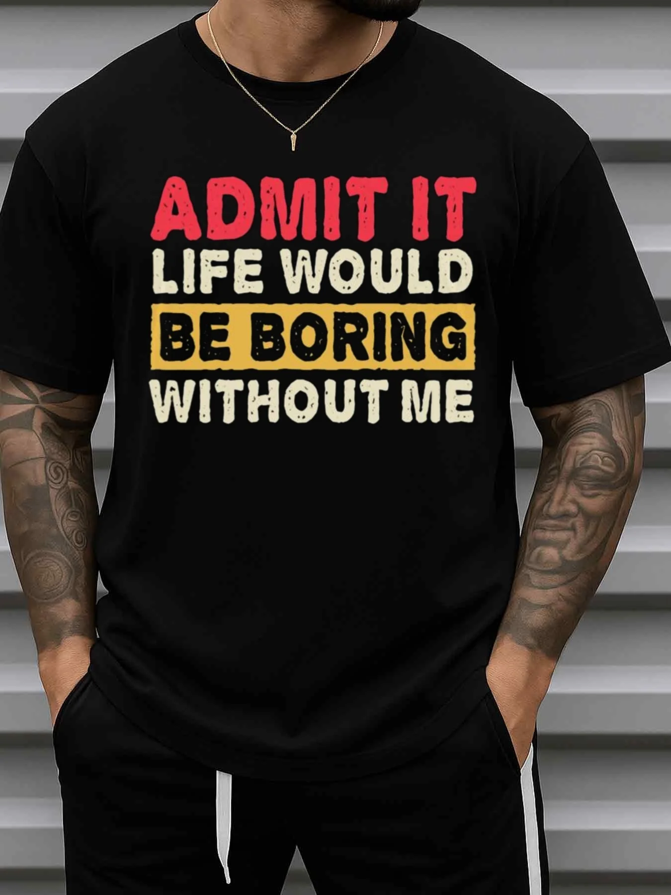 Men's Humorous and Satirical T-Shirt: 