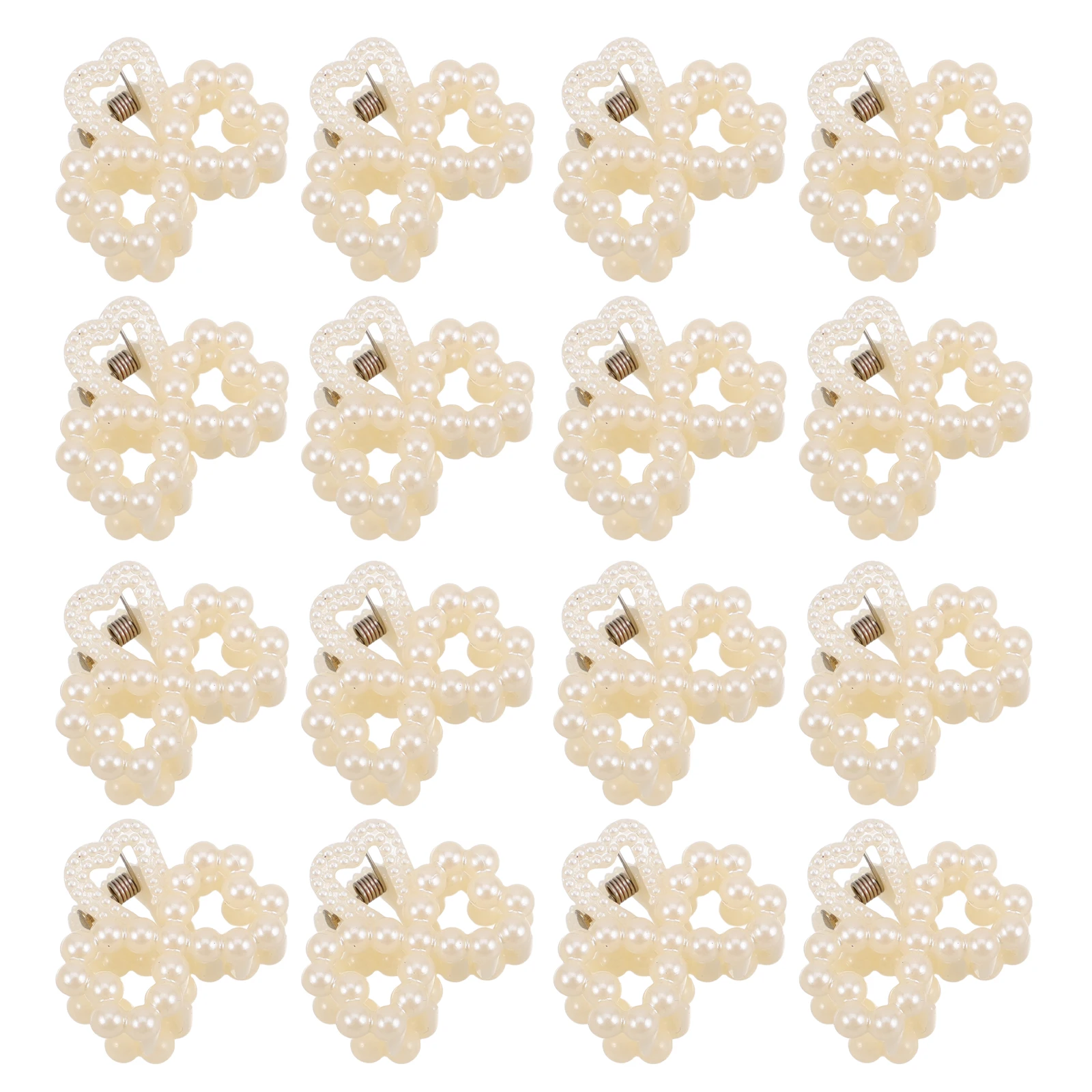 

20 Pcs Pearl Grab Bow Hair Claw Clips for Women Decorative Elegant Barrettes Korean Version
