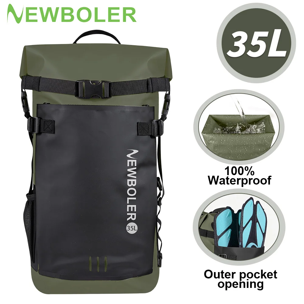 Swimming PVC Pack Dry Bag Backpack for Women Men 35L Waterproof Shoulder Kayak Trekking Drifting Rafting Surfing Boating Bag