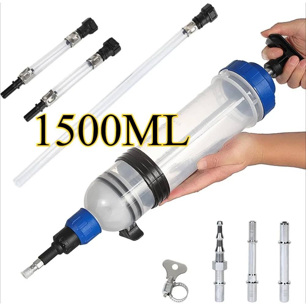 Fluid Extractor, Automotive Fluid Extractor Pump Manual Fuel Suction & Filler, Efficient Oil Extractor Pump (1500ML)