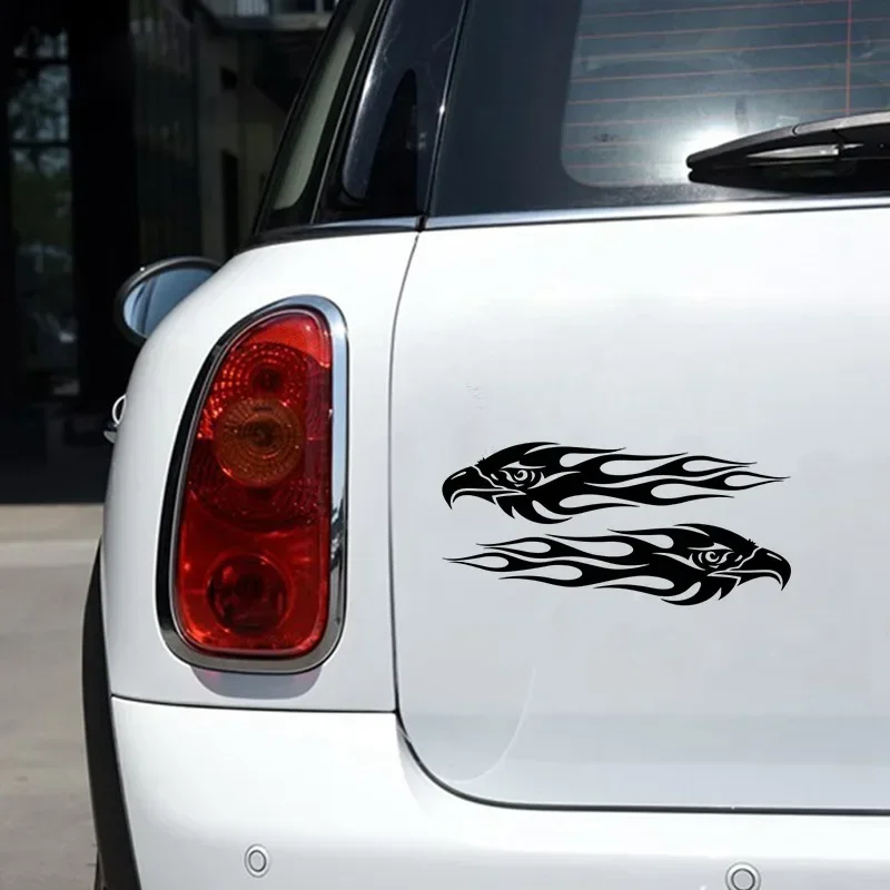 20x10CM 3D Eagle Flame Pair Car Sticker Vinyl Decal Funny Waterproof for Auto Motorcycle Styling Exterior Decor